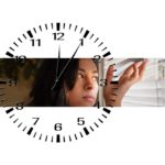 woman, wait, clock